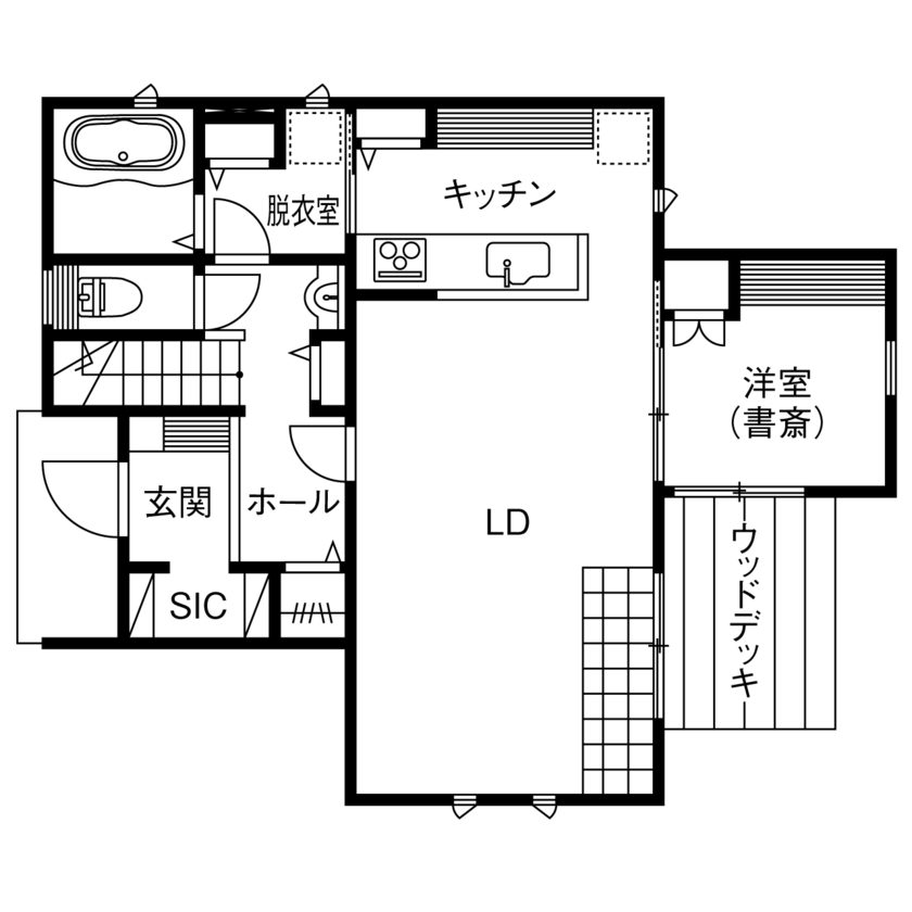 フレスコ 【1700万円／北欧テイスト／家事動線／間取図あり】20代夫婦が実現した、北欧テイストのオシャレな住まいの間取り図（3LDK+納戸）1階