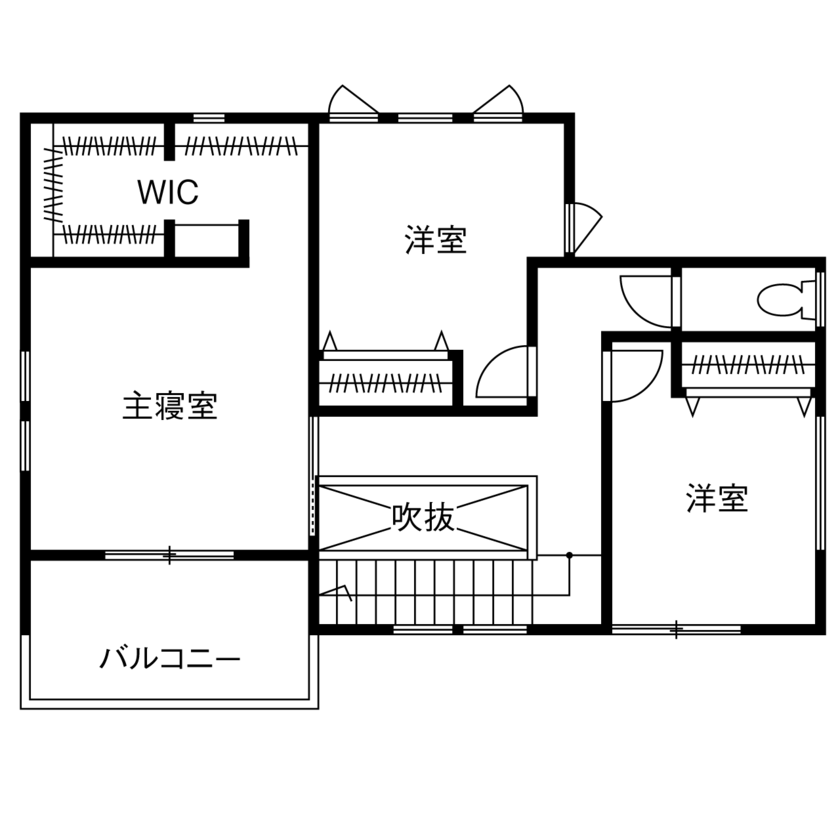 フレスコ 【1800万円／北欧モダン／広々LDK／間取図あり】ミッドセンチュリースタイルのスタイリッシュな住まいの間取り図（3LDK）2階