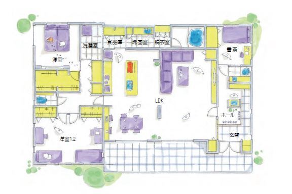 楽屋 【夢楽荘/リゾート/本体価格4,000～4,499万円/52.6坪】の間取り図（3LDK）１階