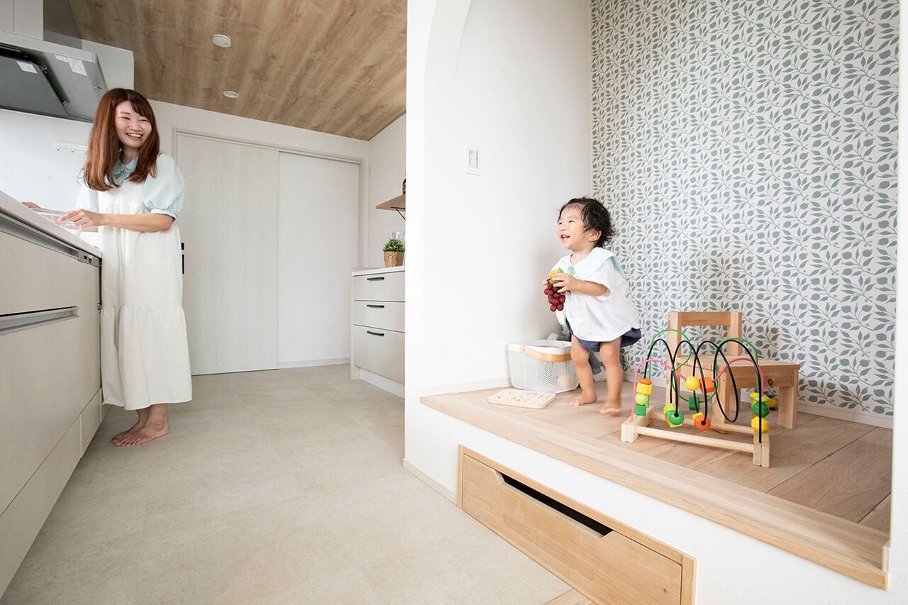 LIGhome 小牧・春日井(リグホーム) 【間取り図有｜2100万円台｜3LDK｜中庭｜ヌック】カーテンレスで暮らせる、仲良し家族のコの字型の家の建築実例画像6