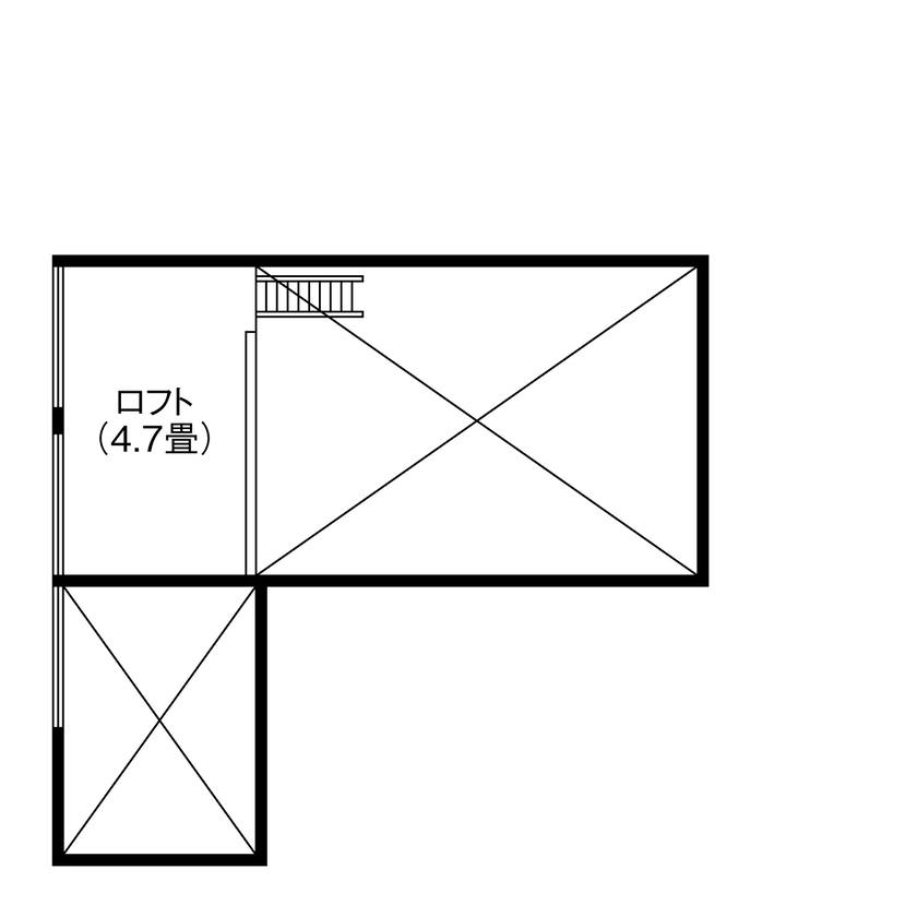 LIGhome 小牧・春日井(リグホーム) 【間取り図有｜1000万円台｜20坪台｜平屋】ワンフロアで家族がつながり、自然と調和するコンパクトな平屋の間取り図（3LDK＋ロフト）ロフト