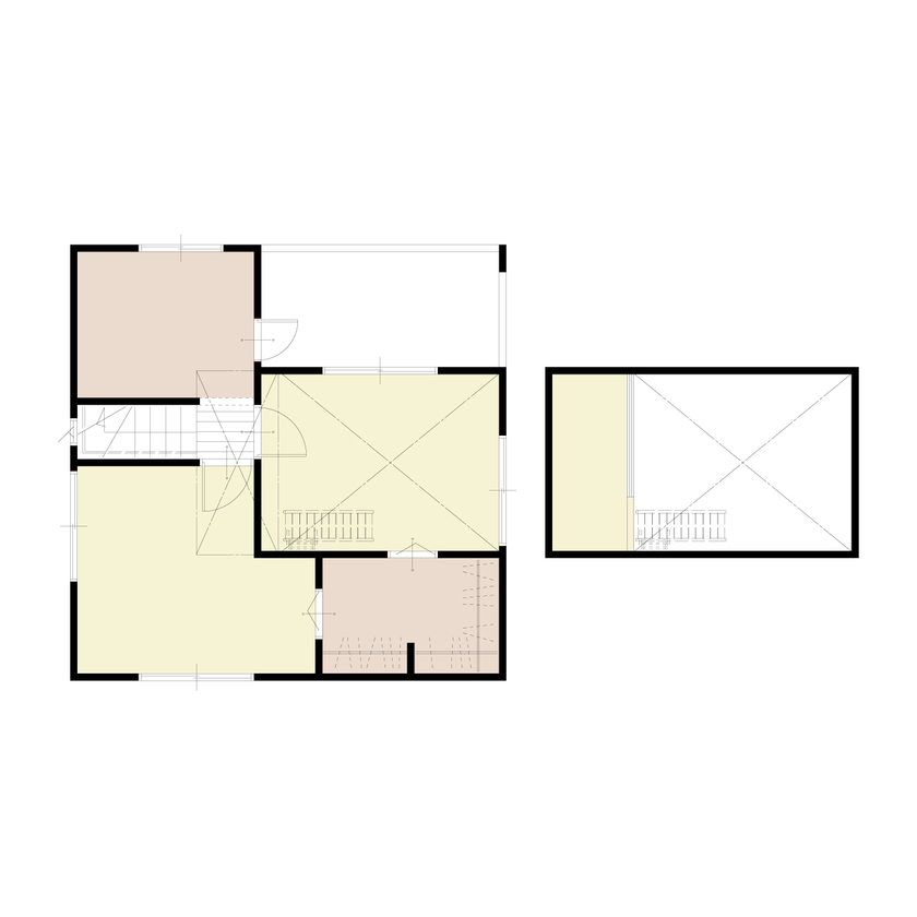 アイダ設計 【間取り図有/30坪台/収納充実】デッドスペースを有効活用した高気密・高断熱な二世帯住宅の間取り図（4LDK）2階
