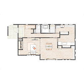 アイダ設計 【間取り図有/40坪台/吹き抜け】”自由設計”だからできた、細部までこだわった開放的で快適な住まいの間取り図（4LDK）1階