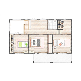 アイダ設計 【間取り図有/40坪台/吹き抜け】”自由設計”だからできた、細部までこだわった開放的で快適な住まいの間取り図（4LDK）2階