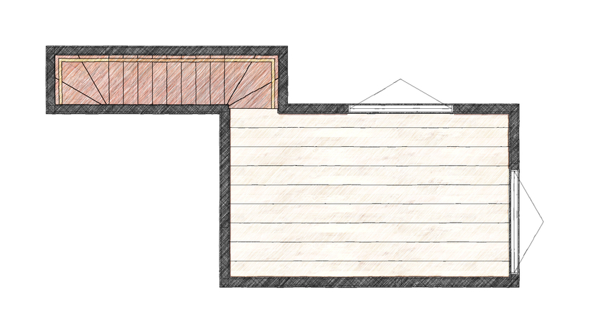 アイダ設計 【間取り図有/30坪台/ウッドデッキ/5LDK＋小屋裏収納】子どもたちの成長を視野に入れた収納十分な横長の家の間取り図（5K以上）小屋裏収納
