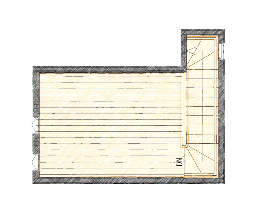 アイダ設計 【間取り図有/2階建て/20坪台/小屋裏収納】子育てにも快適　日当たりの良さをそのまま活かした設計の間取り図（3LDK）小屋裏収納