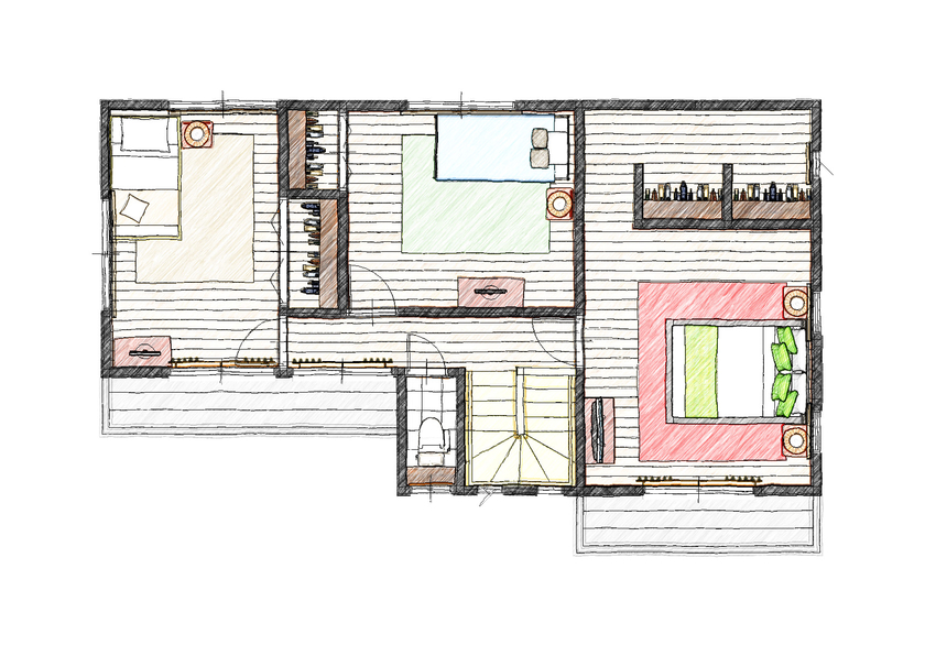 アイダ設計 【間取り図有/アイランドキッチン/30坪台/4LDK】価格で諦めることのない理想とこだわりを叶えた家づくりの間取り図（4LDK）2階