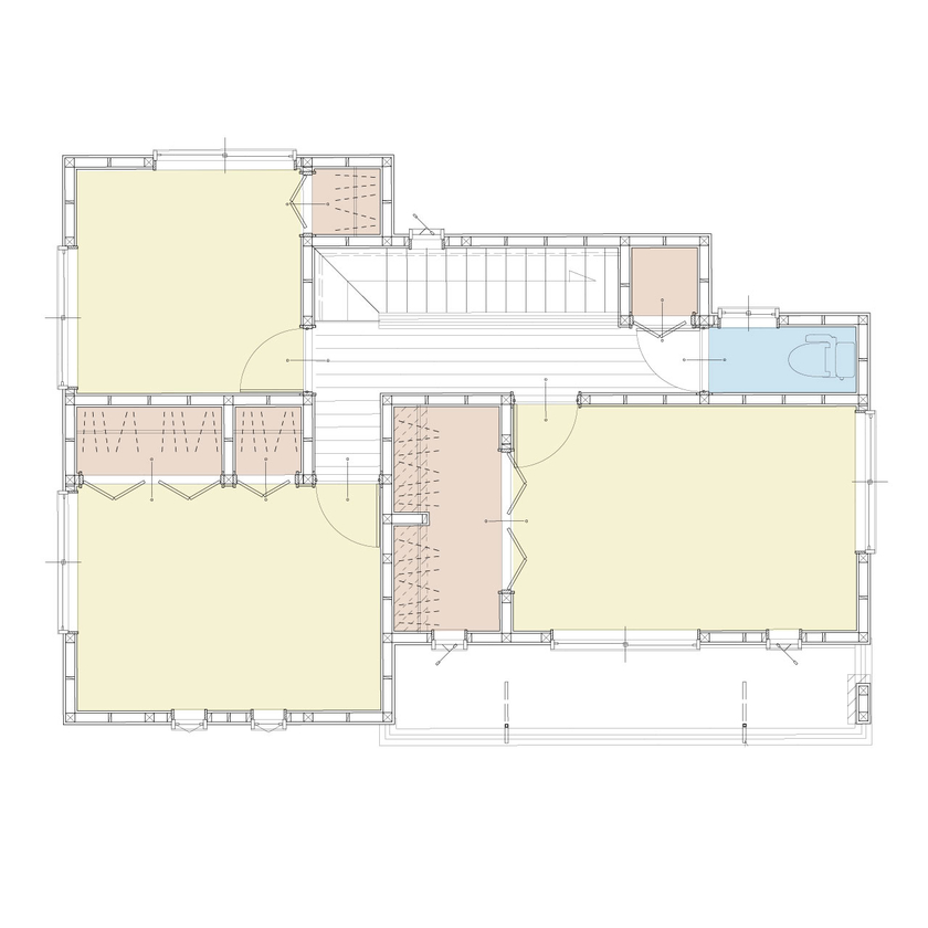 アイダ設計 【間取り図有/20坪台/リゾート】海を望める陽光差し込む邸宅、太陽光発電で光熱費を抑えたエコ住宅の間取り図（3LDK）2階