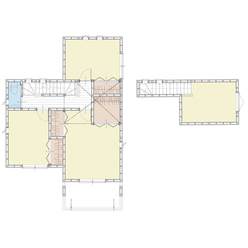 アイダ設計 【間取り図有/30坪台/ペニンシュラキッチン/太陽光発電】玄関や小屋裏収納など収納豊富で家中スッキリの間取り図（4LDK）2階