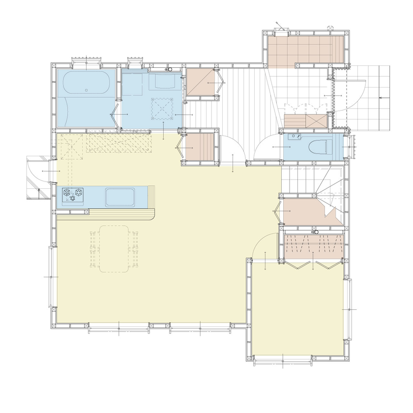 アイダ設計 【間取り図有/30坪台/4LDK/収納】自由設計と明瞭さが決め手！最低限と考えてた予算内で理想の家を実現の間取り図（4LDK）1階