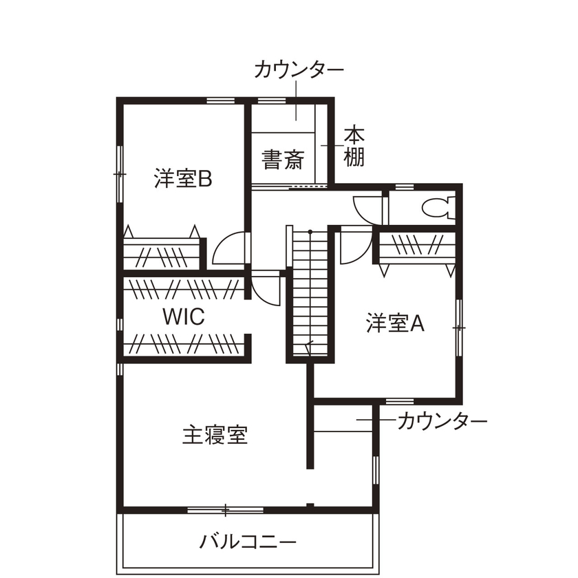 ハウスジャパン 【間取り図有|ナチュラル|2人暮らし|2000万円台|テレワーク対応】充実したおうち時間を実現する家の間取り図（4LDK）２階