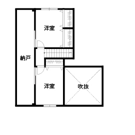 ハウスジャパン 【2000万円台｜平屋風｜間取り図有｜40坪｜4LDK】カリフォルニアスタイルの平屋風、ポーチ付きの家の間取り図（4LDK）2階