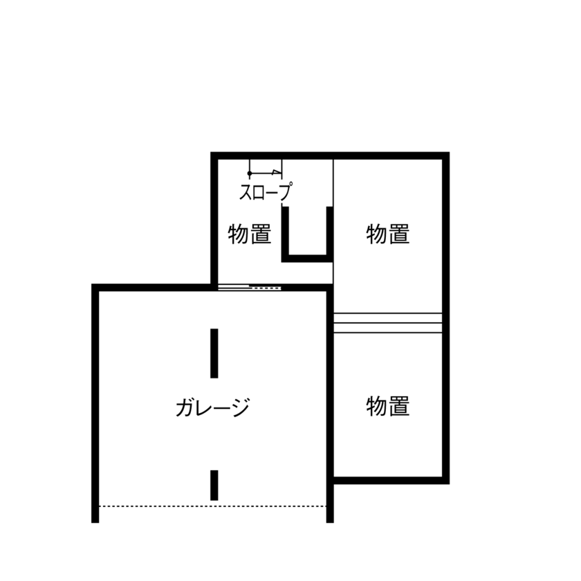 山下建設 【4000万円～／ビルトインガレージ／中庭／地下室／間取図有】ハイクラスホテルのような雰囲気を纏う住まいの間取り図（3LDK）地階