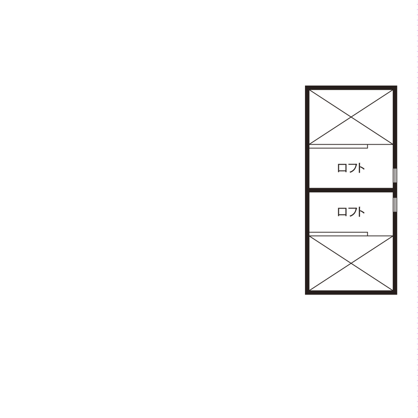 山下建設 【吹抜／ウッドデッキ／間取図】ダウンリビングと豊かな暮らしを。緑と光と影が織りなす居心地のよい家の間取り図（3LDK＋ロフト+WIC+SIC）ロフト
