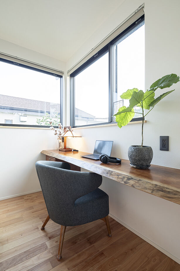 山下建設 【吹抜／ウッドデッキ／間取図】ダウンリビングと豊かな暮らしを。緑と光と影が織りなす居心地のよい家の建築実例画像10