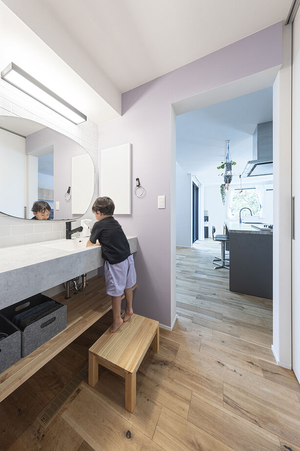 山下建設 【吹抜／収納充実／家事動線】吹き抜けのアスレチックネットや造作すべり台も！大人も子どもも集まる家の建築実例画像6