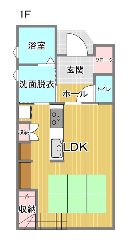 イワキ 夫婦のこだわりを詰め込んだコンパクトなお家の間取り図（3LDK）1階