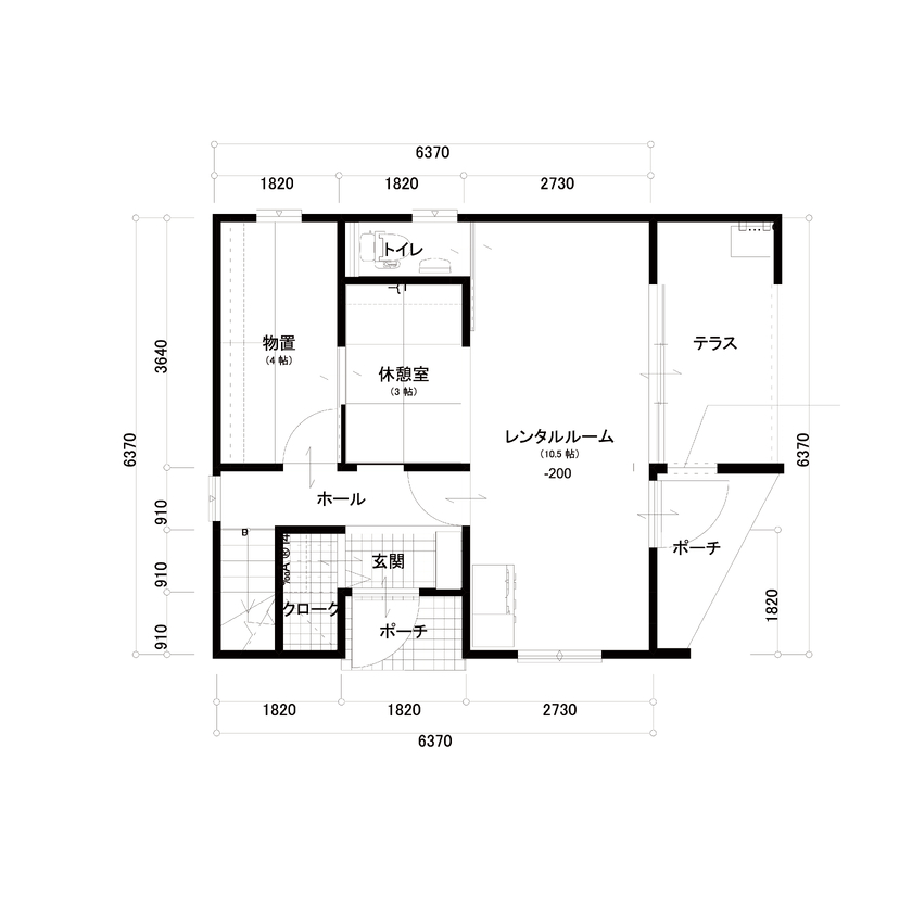 イワキ 【間取り図有/店舗併用住宅/3階建て】30坪の狭小地に建つ3F建ての店舗併用住宅の間取り図（5LDK＋店舗）1階