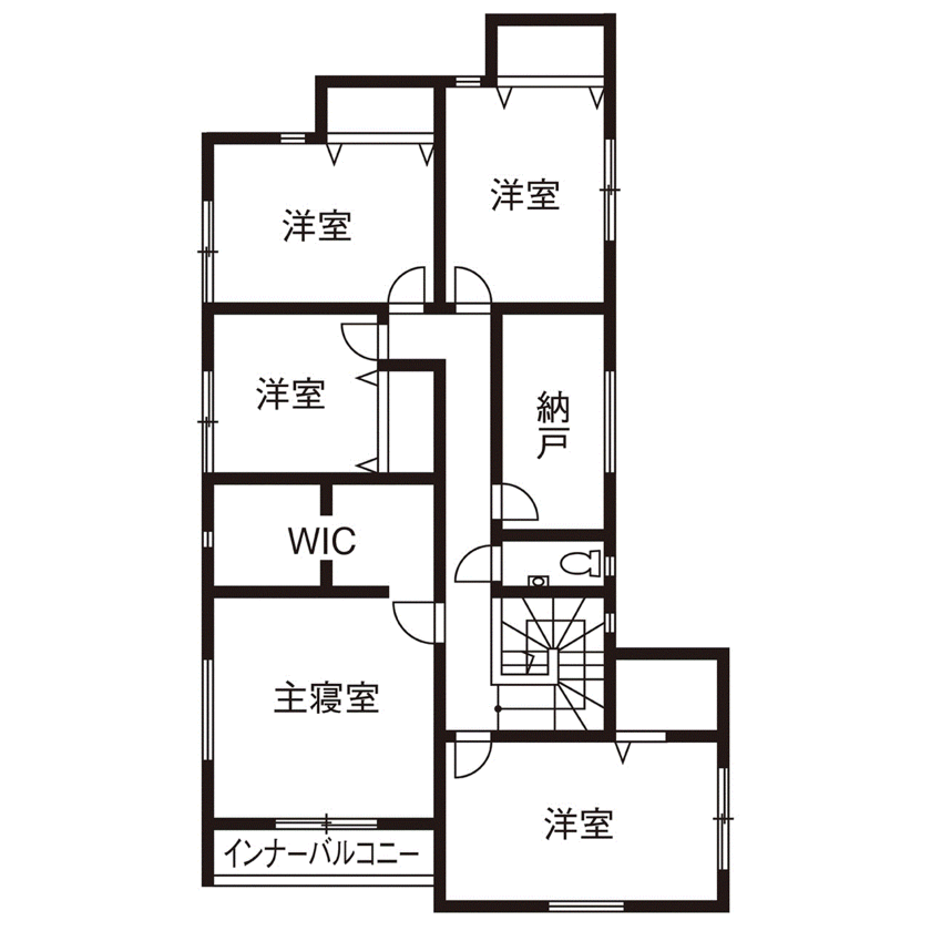 泉北ホーム 【2000万円台/間取り図有/55坪】無駄を省いたエレガントで上質な空間。アイランドキッチンで家事ラク仕様の間取り図（6LDK+S）２階