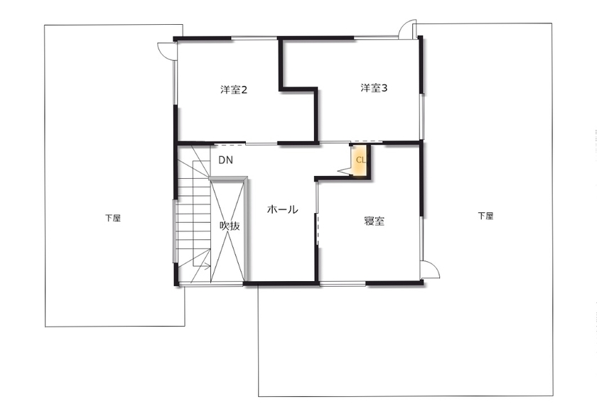 カネトシ工務店 【札幌市/2000万円台/4LDK/間取り図有】収納充実×ビルトインガレージ×ホテルライクな家の間取り図（4LDK）2階