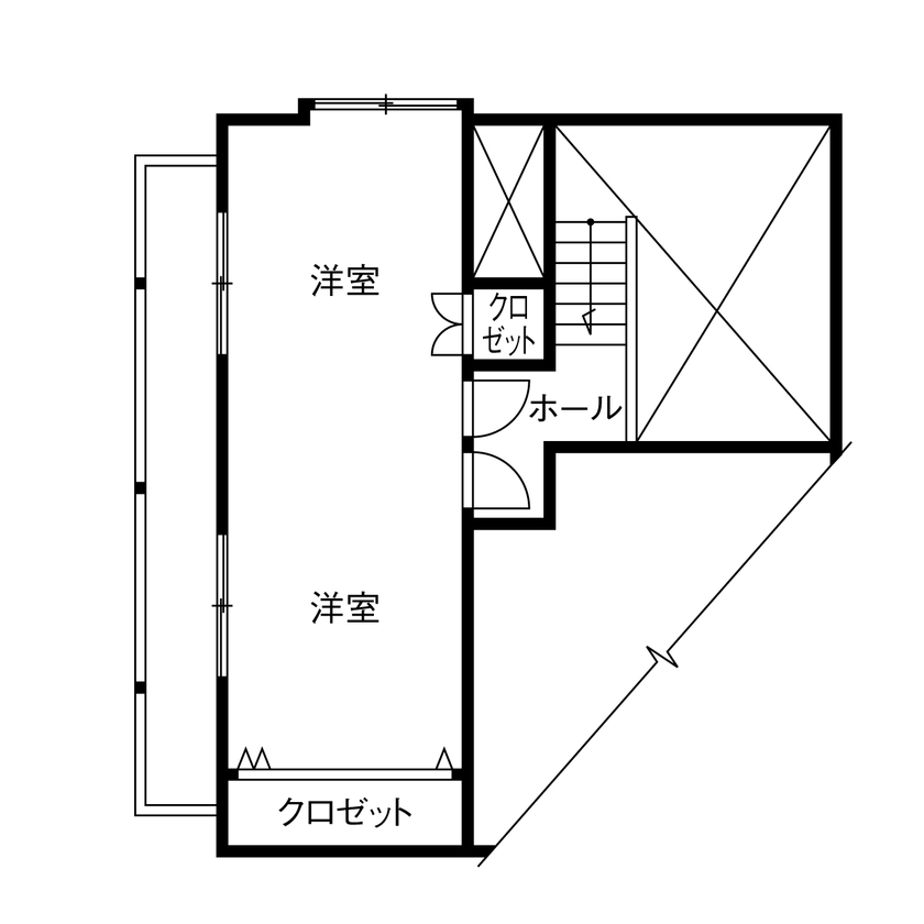 ファンホーム　ツーバイフォー専門 【1692万円・ローコスト２×４住宅】コストをかけなくても、楽しく暮らせる家は出来る…というお手本の間取り図（4LDK）2階