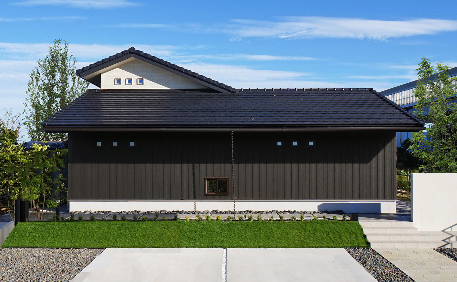 日本ハウスホールディングス 「求めたのは究極のカッコよさ！」。ウチもソトもオリジナリティに富んだカッコいい平屋の住まいの建築実例画像2