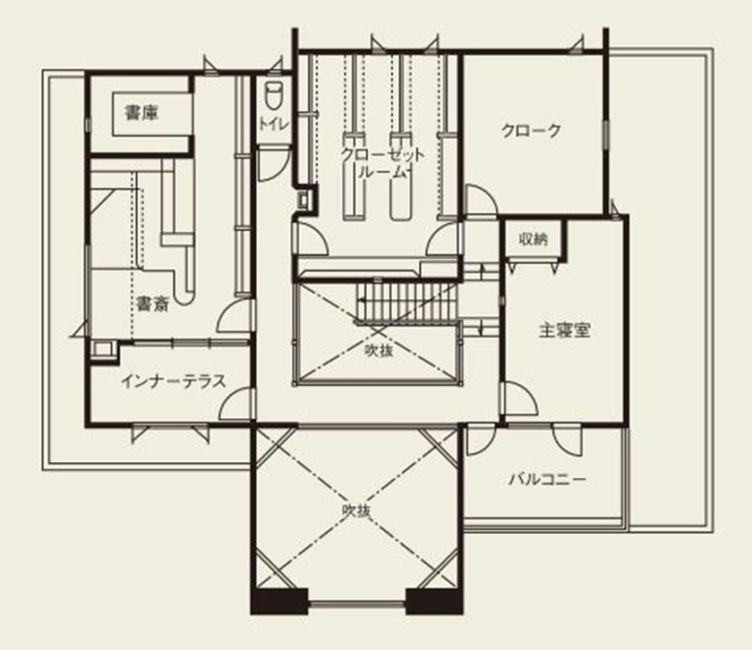 日本ハウスホールディングス 【スキップフロア／間取図有】多彩な空間が立体的に配され、迷路のようなワクワク感を生み出す家の間取り図（3LDK）2階