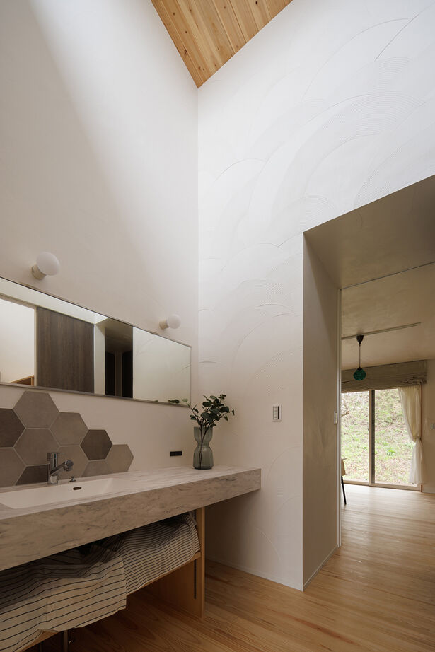 エーセンス建築設計 【デッキ/35坪/間取り図有】大きな軒に広い土間、イグサが香るリビングから桜と緑を望む伸びやかな平屋の建築実例画像5