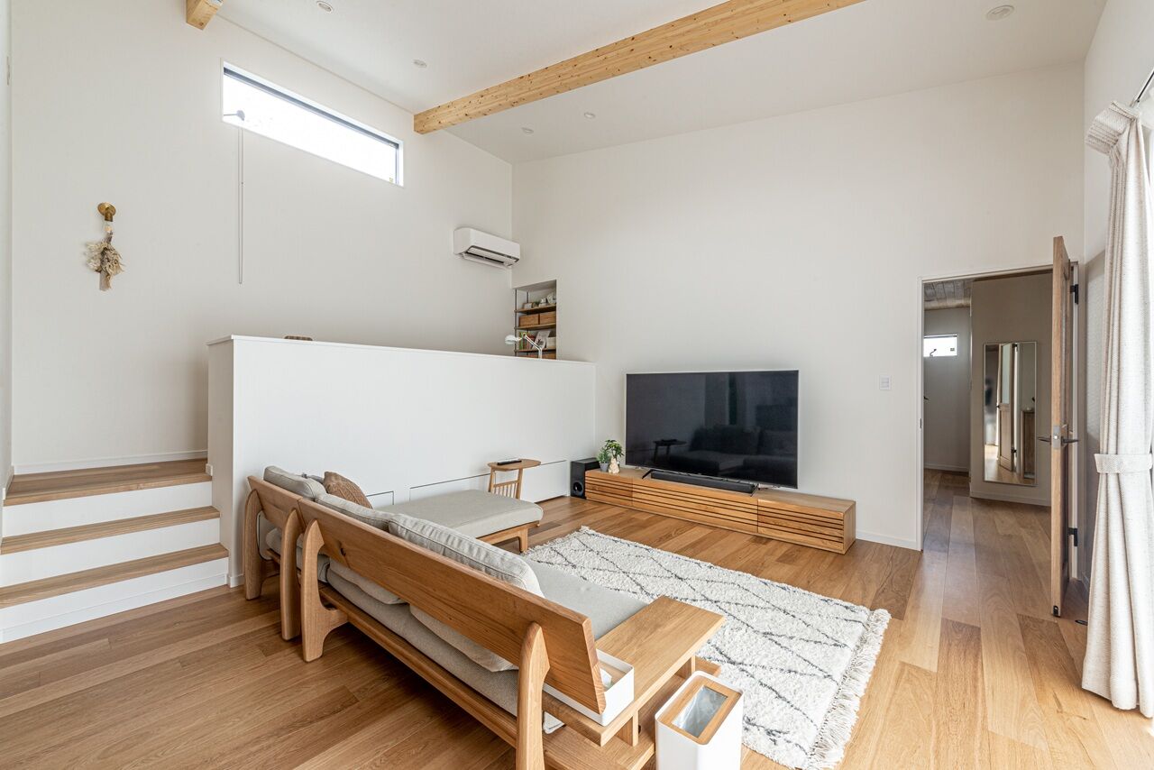 サンクスホーム 【3000万円台×平屋｜間取り図有】ウッドデッキにスキップフロア。リビングからワクワクが広がる住まいの建築実例画像4