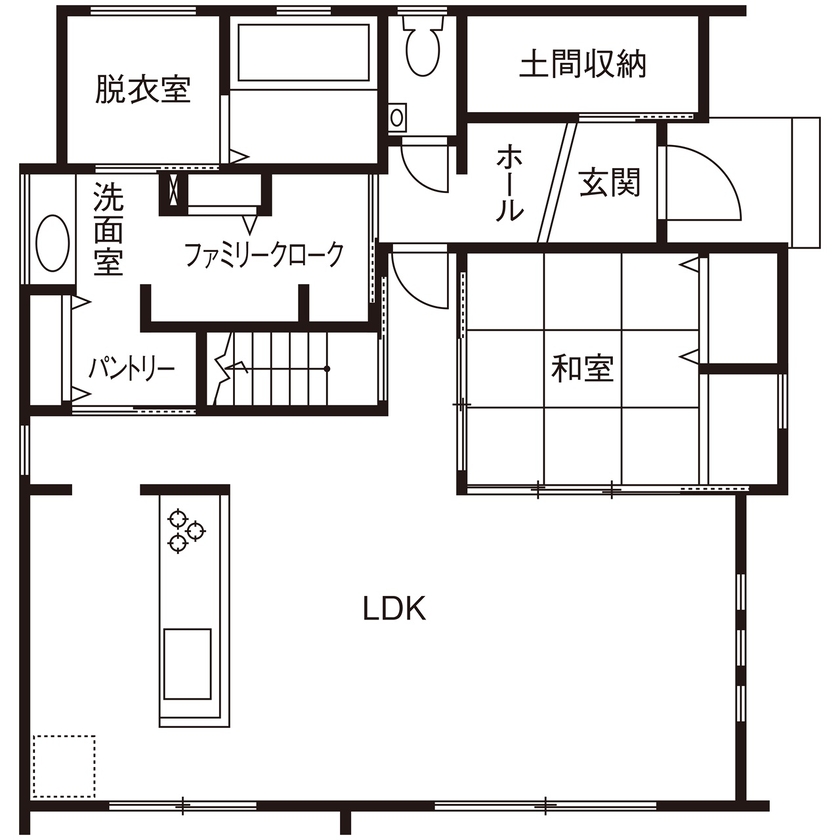 サンクスホーム 【2000万円台×回遊動線｜間取り図有】「今」も「この先」も、ずっとラクに快適に過ごせる住まいの間取り図（4LDK）1階