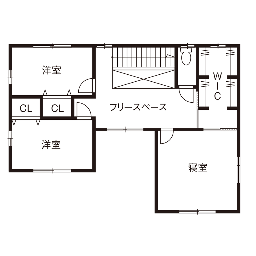 サンクスホーム 【2000万円台×吹抜け｜間取り図有】日々変わっていく家族のライフスタイルにぴったりとフィットする住まいの間取り図（3LDK）2階