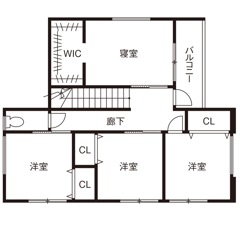 サンクスホーム 【2000万円台×ペット｜間取り図有】25帖を超える広々リビングが自慢。趣味を思う存分楽しめる住まいの間取り図（4LDK）2階