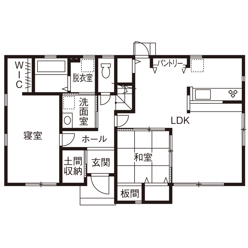 サンクスホーム 【1000万円台×二世帯｜間取り図有】ご家族三世代がちょうどいい距離感を保ちながら暮らせる家の間取り図（5LDK＋リビング）1階