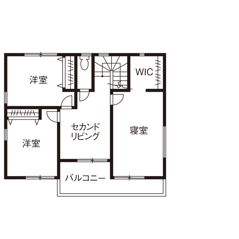 サンクスホーム 【1000万円台×二世帯｜間取り図有】ご家族三世代がちょうどいい距離感を保ちながら暮らせる家の間取り図（5LDK＋リビング）2階