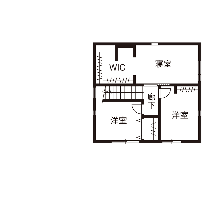 サンクスホーム 【2000万円台×店舗併用住宅｜間取り図有】ご夫人の夢を叶えたサロン併設の住まいの間取り図（3LDK＋店舗）2階
