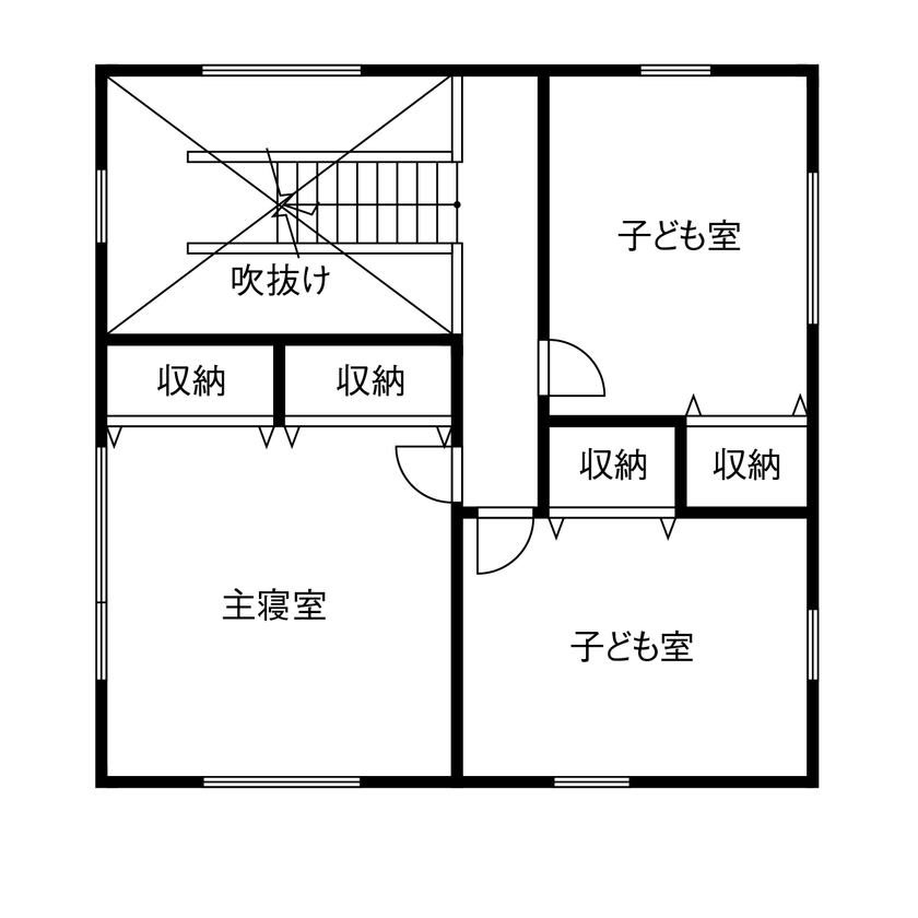 サンクスホーム 【1000万円台｜間取り図有】遊びも在宅ワークも。使い方、無限大！ガレージのあるシンプルな3階建てハウスの間取り図（4LDK＋ガレージ）3階