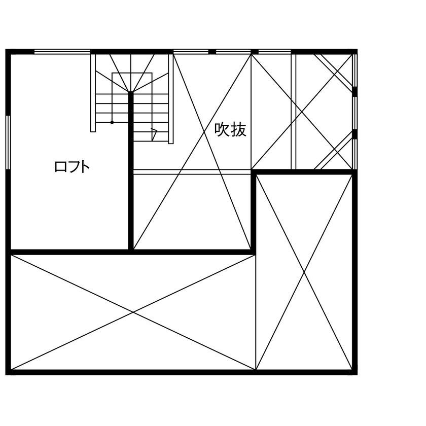 サンクスホーム 【名古屋市×平屋スタイル×2050万円｜間取り図有】駅近の旗竿地で叶えた、21.3坪の都心型コンパクトハウスの間取り図（1LDK＋ロフト）ロフト