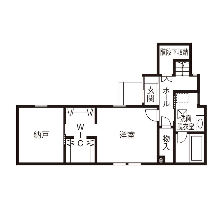サンクスホーム 【2000万円台×2階リビング｜間取り図有】限られた敷地で広々LDKとたっぷりの収納を叶えた住まいの間取り図（1LDK＋納戸）1階