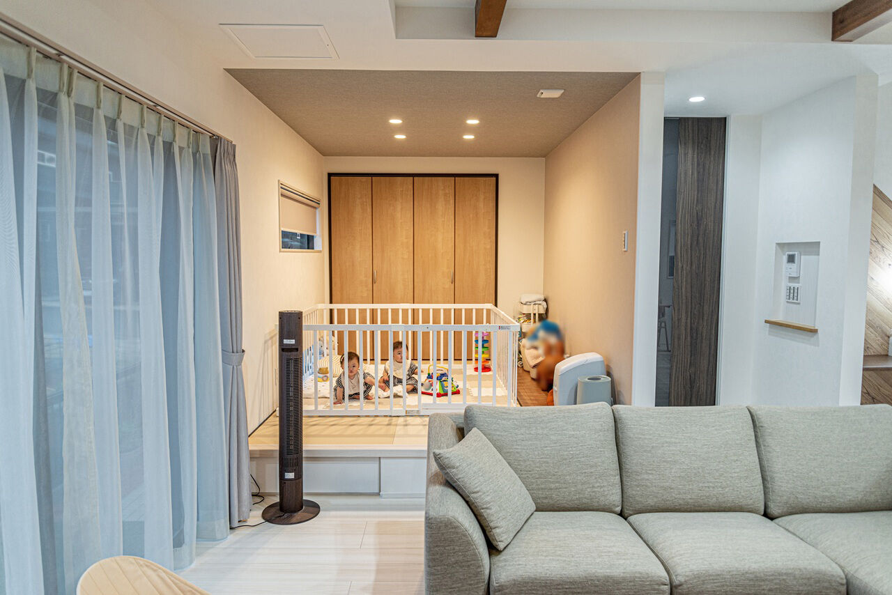 サンクスホーム 【2000万円台×中庭｜間取り図有】子育てがラクになる動線を取り入れたカフェ風の住まいの建築実例画像3