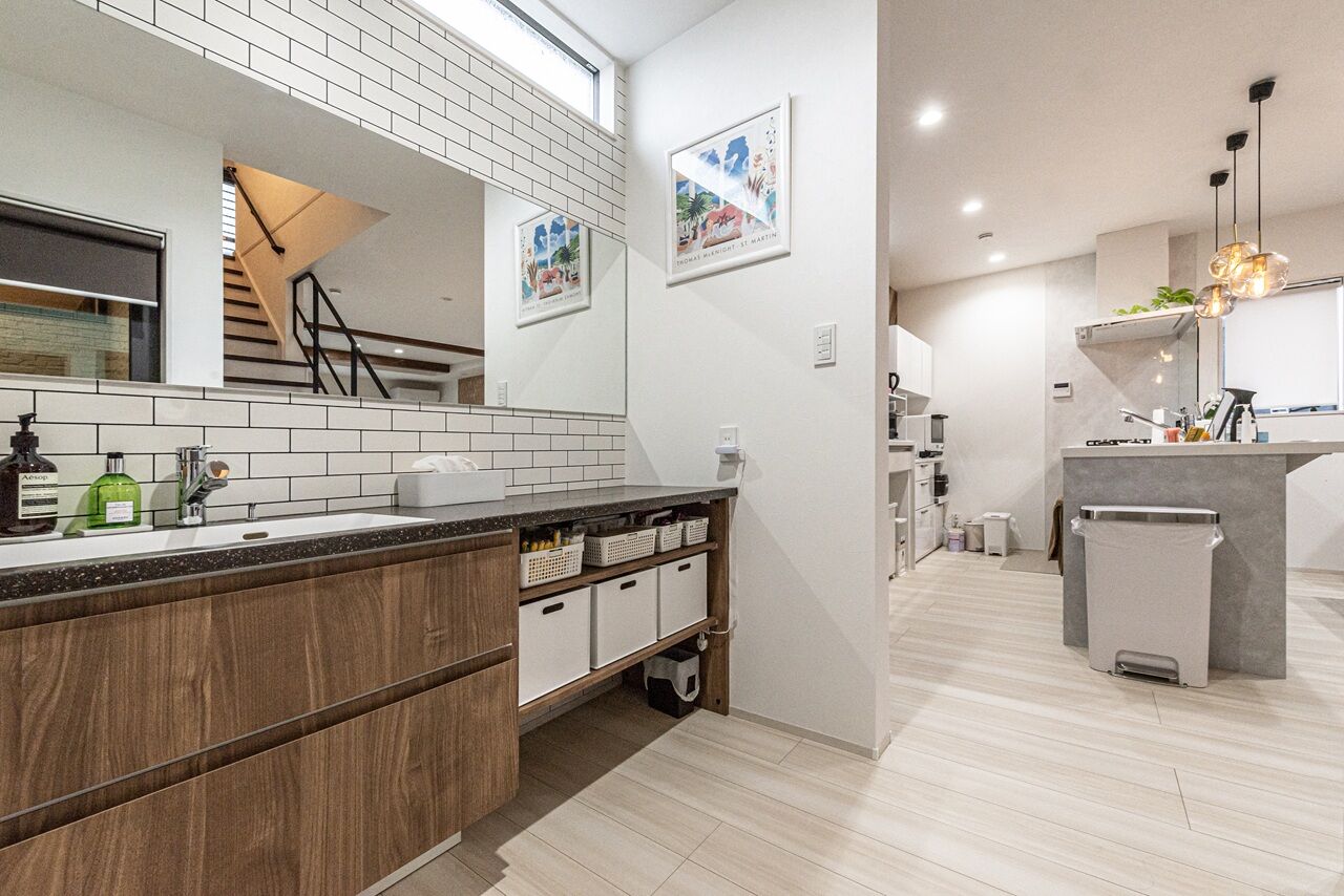 サンクスホーム 【2000万円台×中庭｜間取り図有】子育てがラクになる動線を取り入れたカフェ風の住まいの建築実例画像6