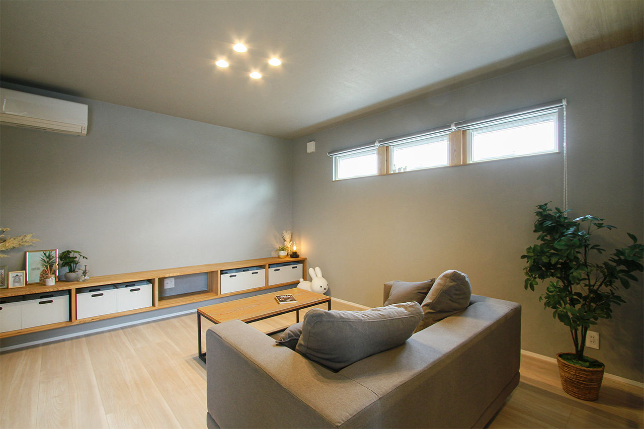 ハーバーハウス 家族の時間を楽しむモスグリーンの塗り壁の家の建築実例画像4