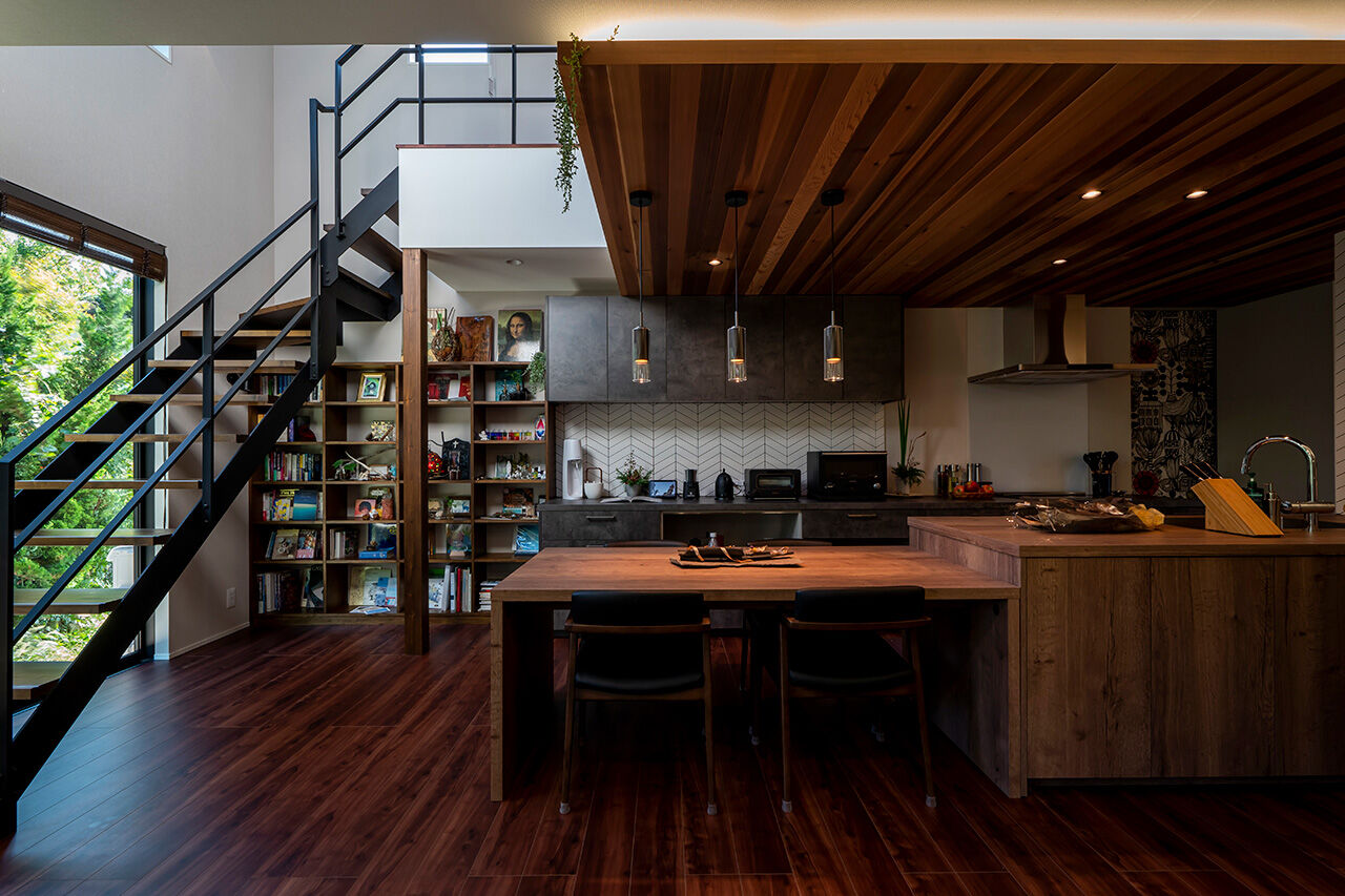 ハーバーハウス ホテルライクな住まい 25帖LDK×グラフテクトキッチン×タイルが映えるインテリアの建築実例画像2