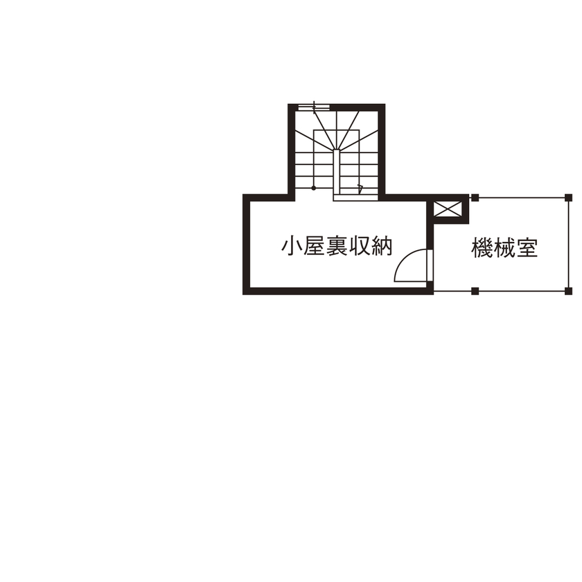 福工房 【1000万円台/2階建て/30坪台/4LDK/全館空調/吹き抜け/間取り図】ヒノキのいい香りが漂う子育てハウスの間取り図（4LDK＋土間＋小屋裏）小屋裏