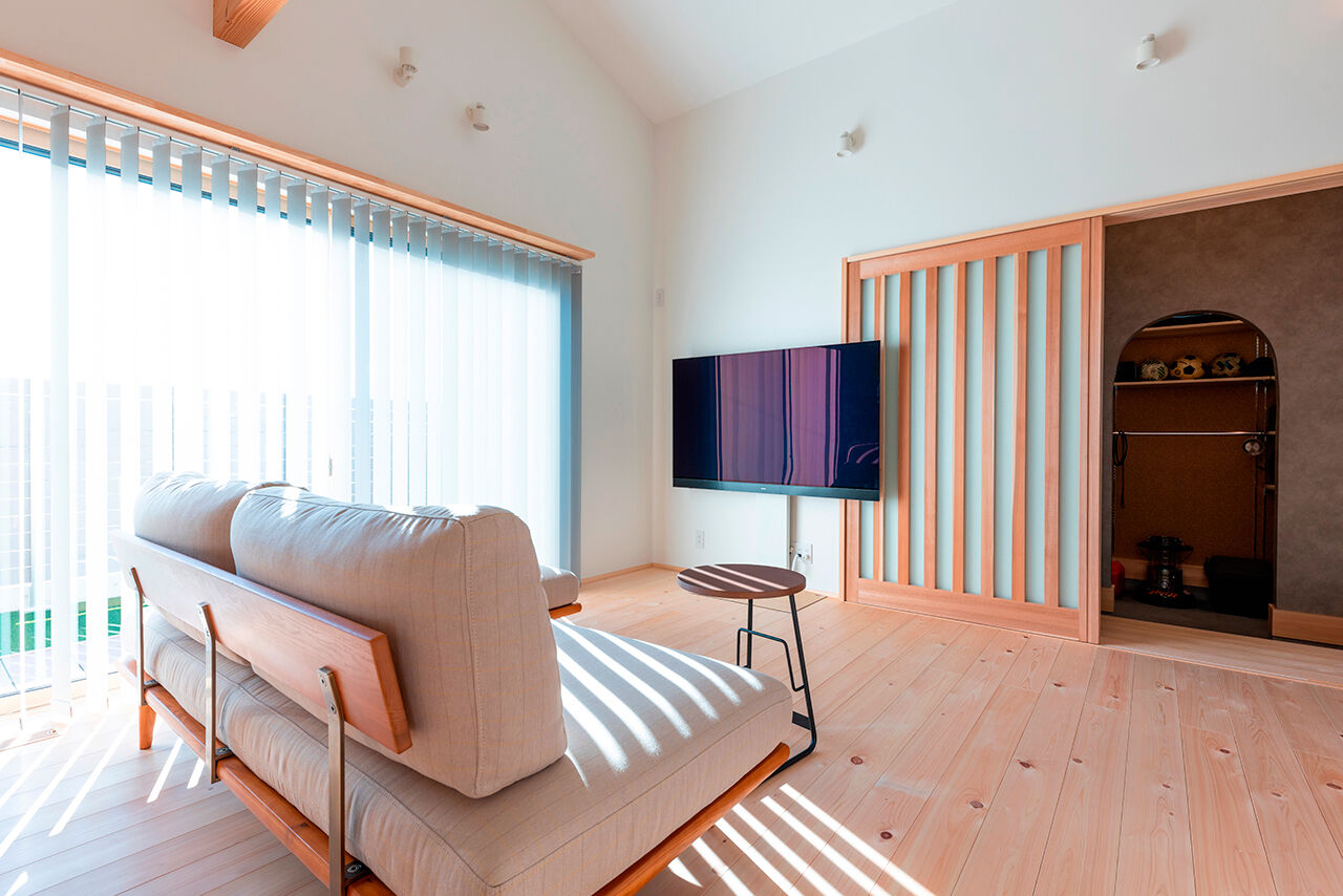 福工房 【平屋/20坪台/全館空調/片流れの平屋/理想の間取り】可愛い家族と暮らす、ヒノキが香る30坪以下の平屋の建築実例画像8