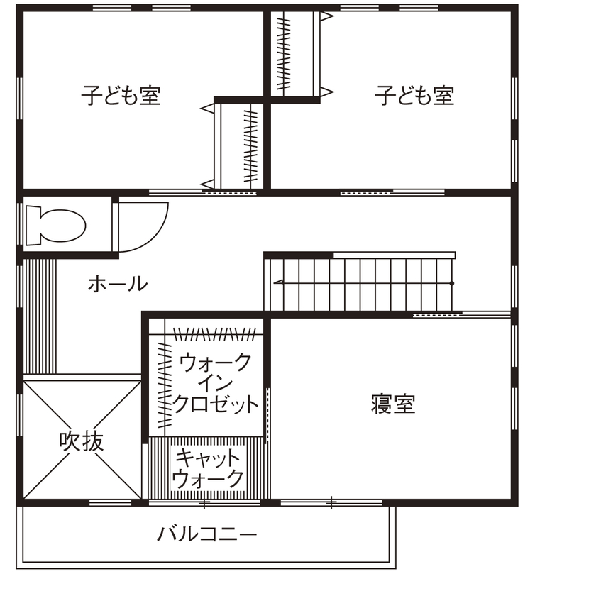福工房 【1000万円台/2階建て/30坪台/3LDK/間取り図/駐車スペース有】富士山が見える北欧テイストの家の間取り図（３LDK+土間）2階