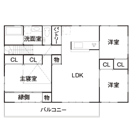 【RECO】敷島住宅　注文住宅課 【3000～3500万円/京都府】【間取図あり】玄関からすべて独立タイプ。気兼ねせず絆を深められる二世帯住宅の間取り図null2階