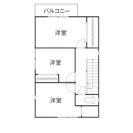 OREGON（オレゴン）の家　日本物産 【千葉市/輸入住宅風/間取りあり】気分は海外ドラマの主人公。洗練されたアメリカンハウスで暮らす。の間取り図（3LDK）2階