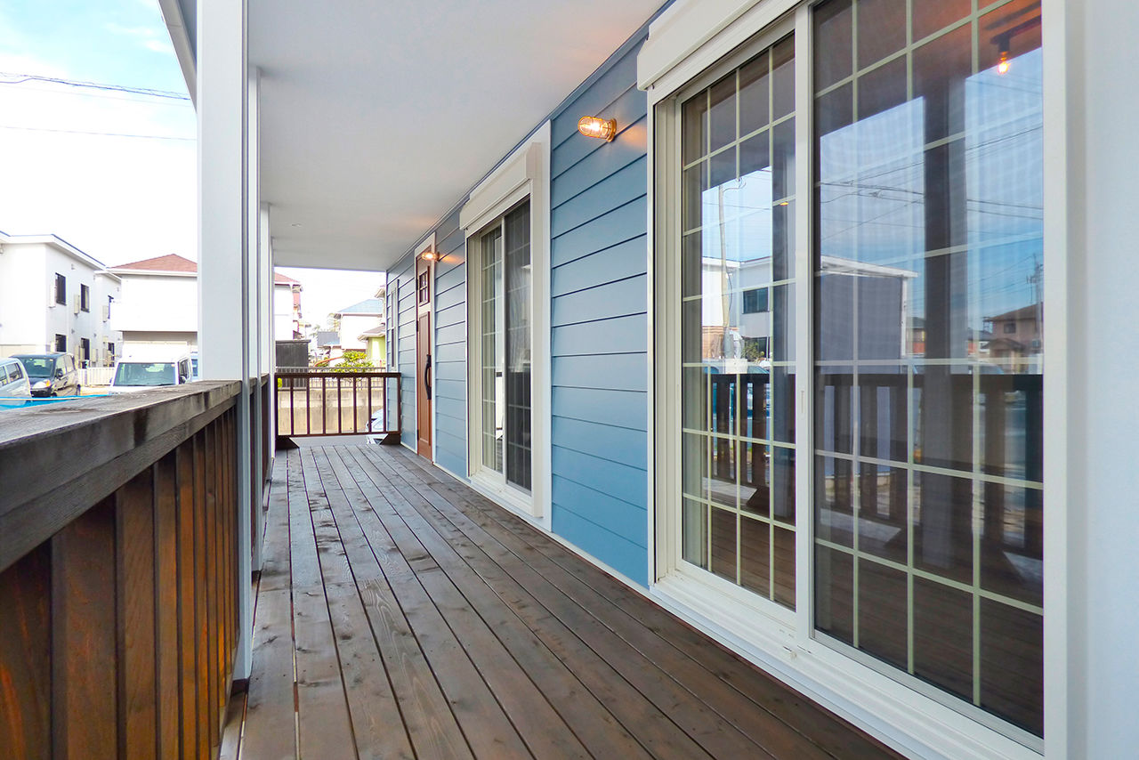 OREGON（オレゴン）の家　日本物産 【木更津市/30坪台/間取りあり】こだわり満載のアメリカンで爽やかな外観。アウトドア好きの家族にぴったりの建築実例画像4