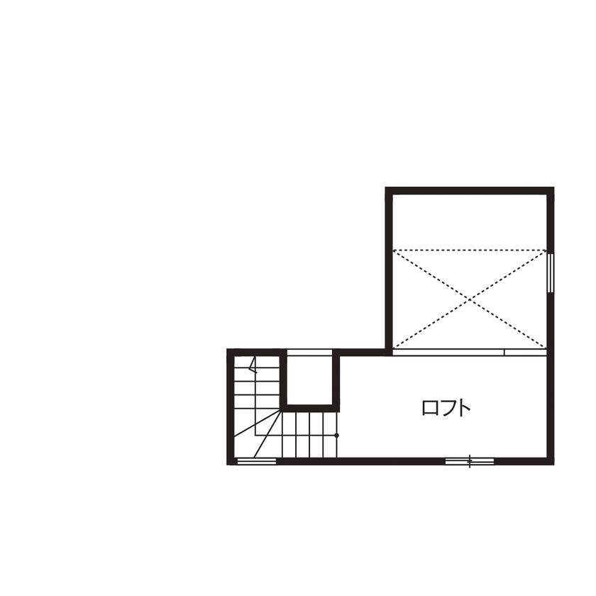 イオスホーム 【2000万円台/30坪台/ボルダリング/ロフト/間取り図】家事も遊び空間も綿密に設計した家を楽しむ注文住宅の間取り図（4LDK +書斎）ロフト