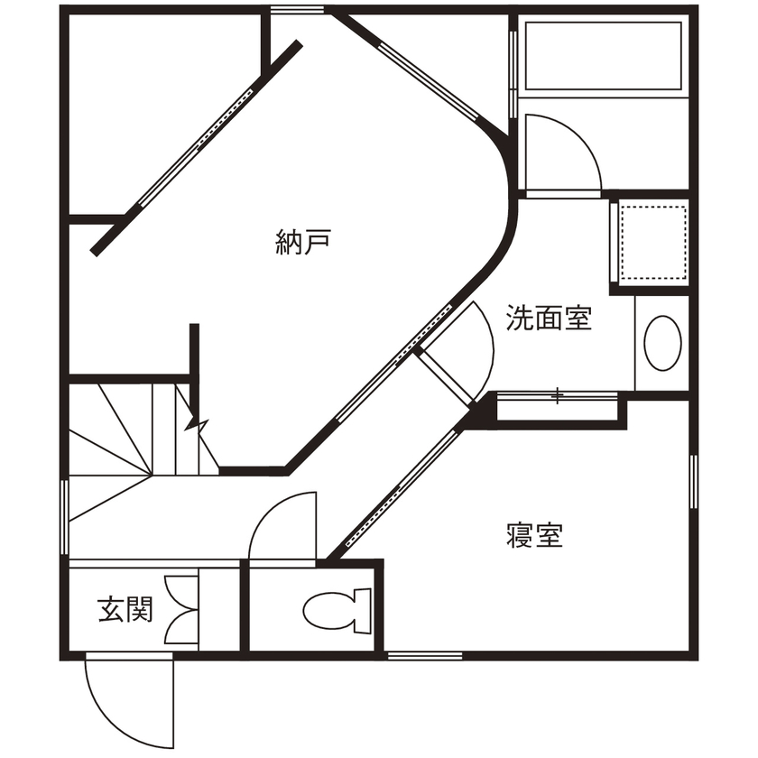 イオスホーム 【1000万円台/20坪台/狭小地/間取り図】こだわりを実感し眺める暮らしの実現。設計力で叶えるデザイン住宅の間取り図（3LDK）1階